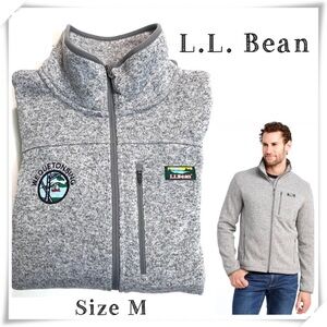 L.L.Bean Sweater Fleece Full-Zip Jacket Slightly Fit in Light Gray Size M NWOT